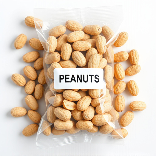 Packaged peanuts with clear label