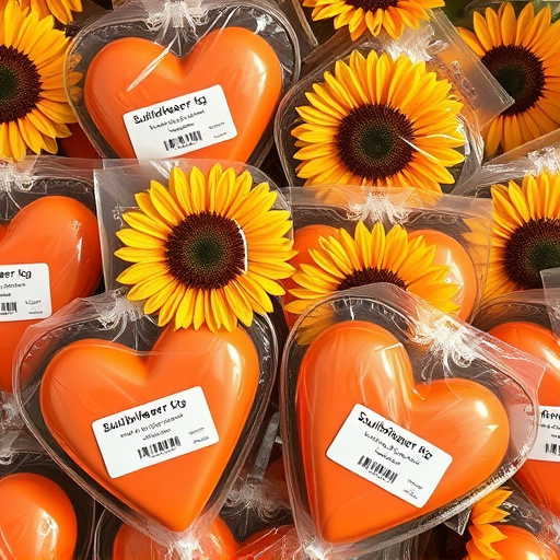 Packaged sunflower hearts with label visible