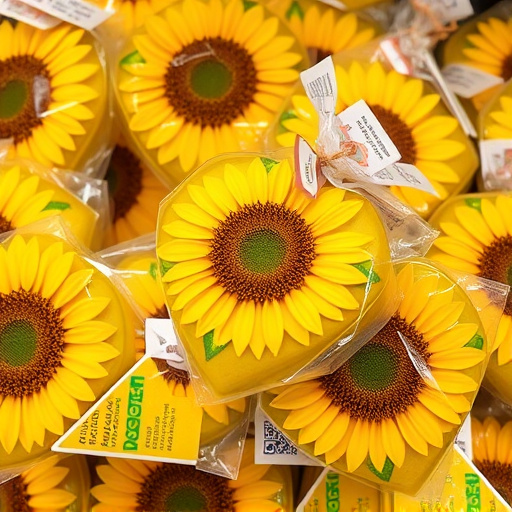 Packaged sunflower hearts with label visible