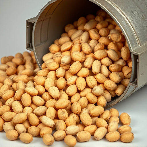 Peanuts spilling from open storage container
