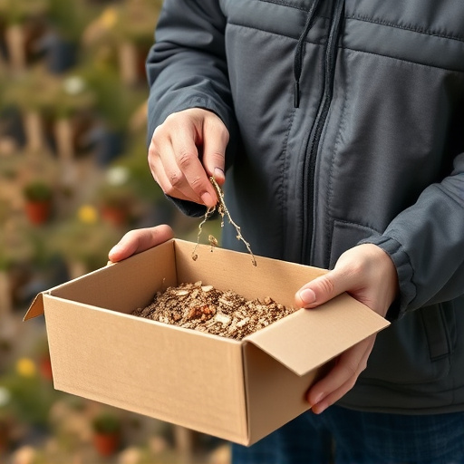 Person unpacking bird seed delivery box