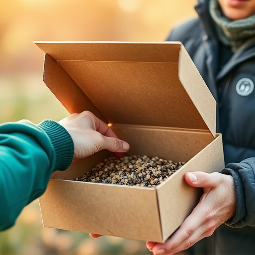 Person unpacking bird seed delivery box
