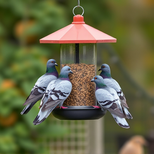 Pigeons excluded by clever feeder design