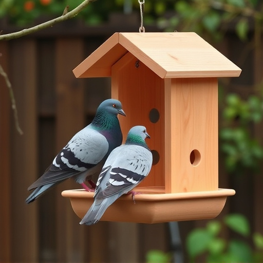 Pigeons excluded by clever feeder design