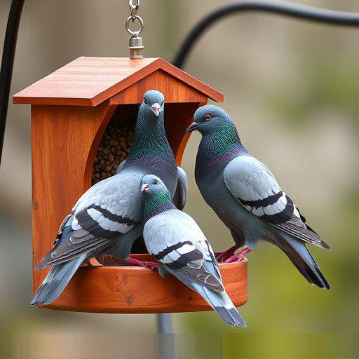 Pigeons excluded by clever feeder design