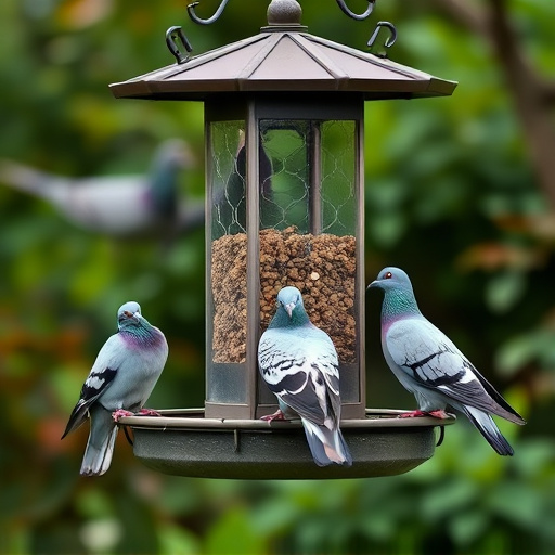 Pigeons excluded by clever feeder design