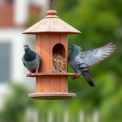 Pigeons excluded by clever feeder design