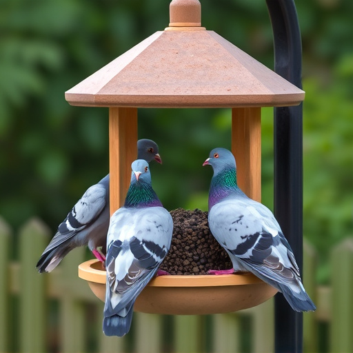 Pigeons excluded by clever feeder design