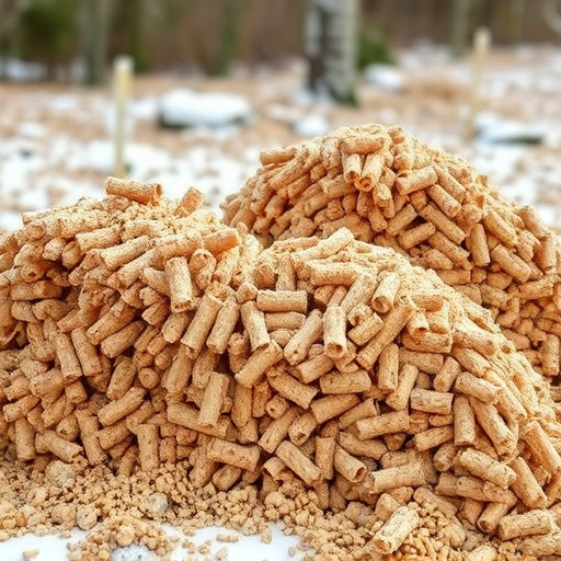 Piles of suet pellets for winter