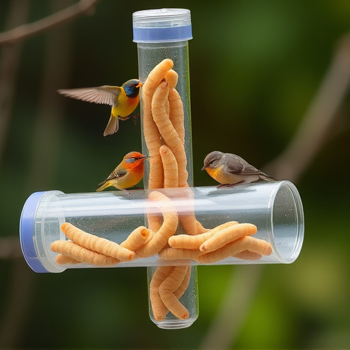 Easy-Clean Mealworm Feeder for Attracting Small Birds