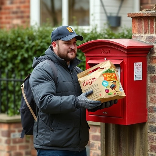 Postman delivering wild bird food parcel