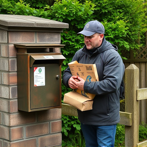 Postman delivering wild bird food parcel