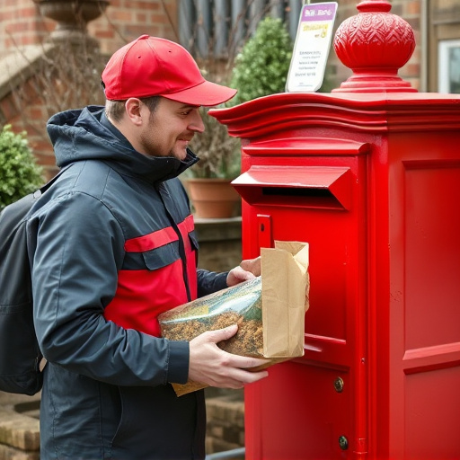 Postman delivering wild bird food parcel
