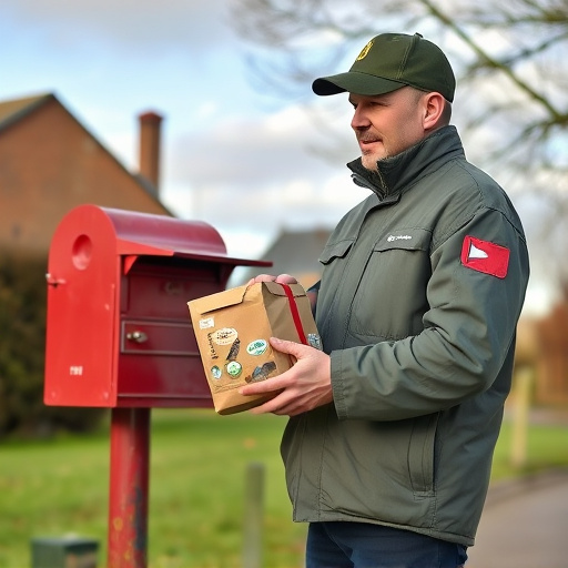 Postman delivering wild bird food parcel