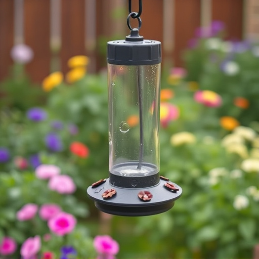Rainproof feeder hanging in garden
