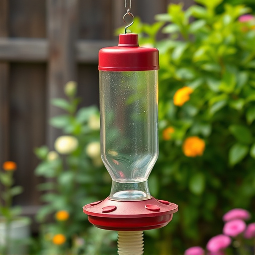 Rainproof feeder hanging in garden