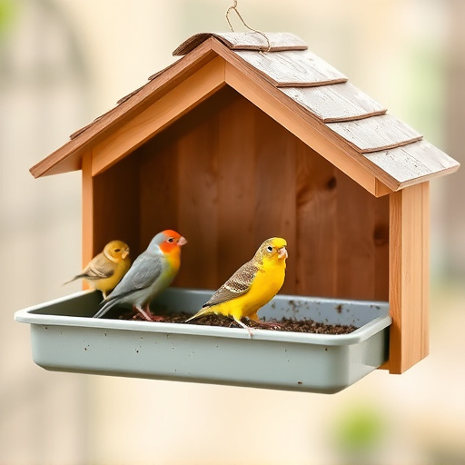 Raised bird tray with protective roof