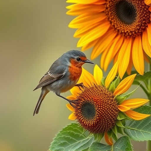 Robin feeding on sunflower hearts