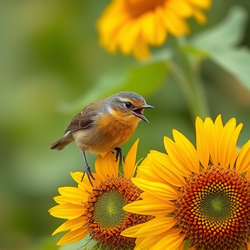 Robin feeding on sunflower hearts
