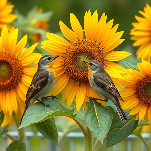 Robins pecking at sunflower heart mix