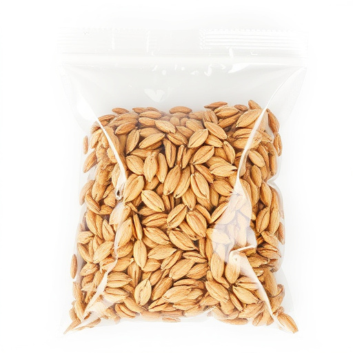 Seed mix in transparent plastic bag