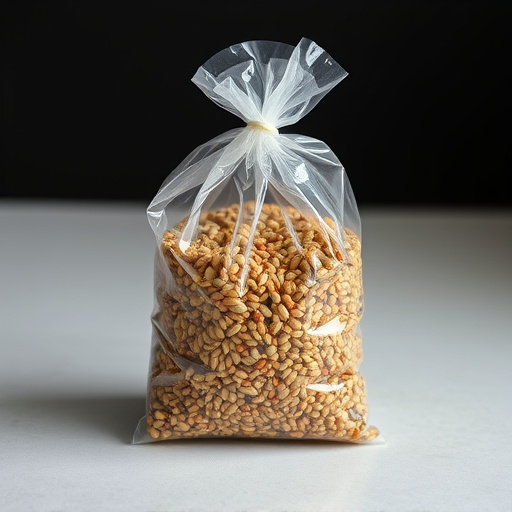 Seed mix in transparent plastic bag