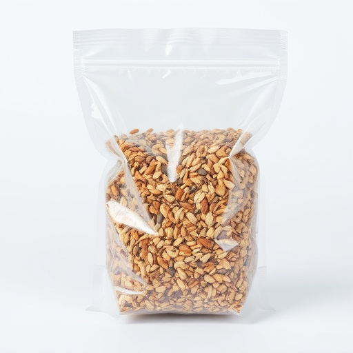 Seed mix in transparent plastic bag
