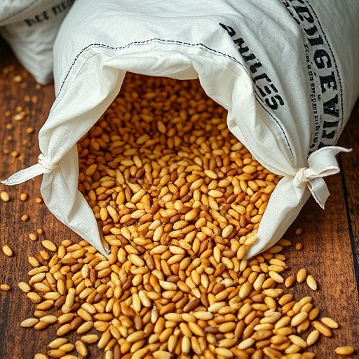 Seeds spilling from open storage bag