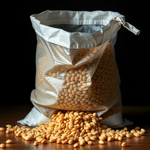 Seeds spilling from open storage bag