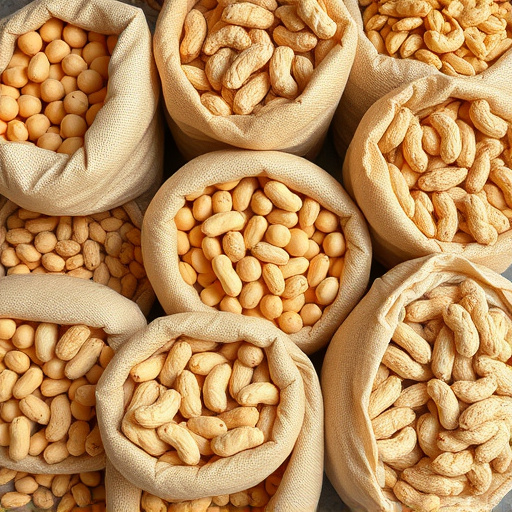 Selection of bird peanuts in bags