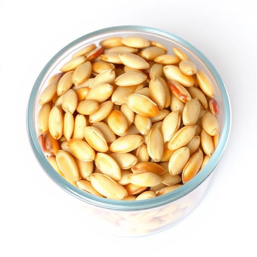 Shelled sunflower seeds in clear container