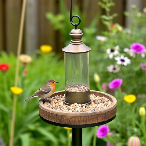 Small bird-friendly garden feeding station