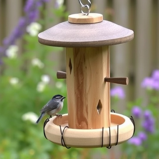 Small bird-friendly garden feeding station