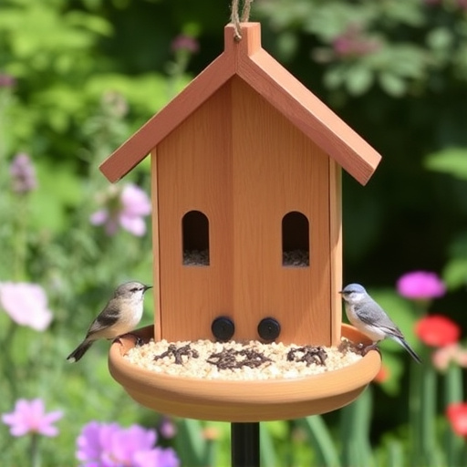 Small bird-friendly garden feeding station