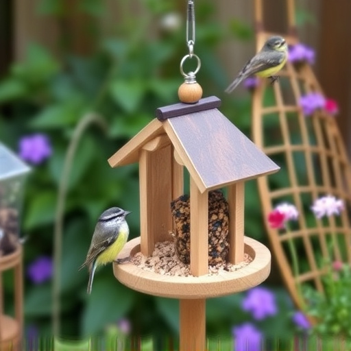 Small bird-friendly garden feeding station