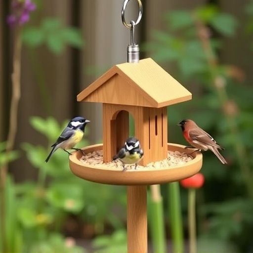 Small bird-friendly garden feeding station