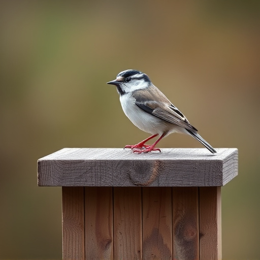 Small bird perched on nest box