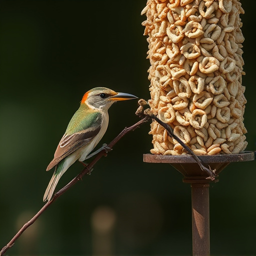 Small birds pecking at niger seeds