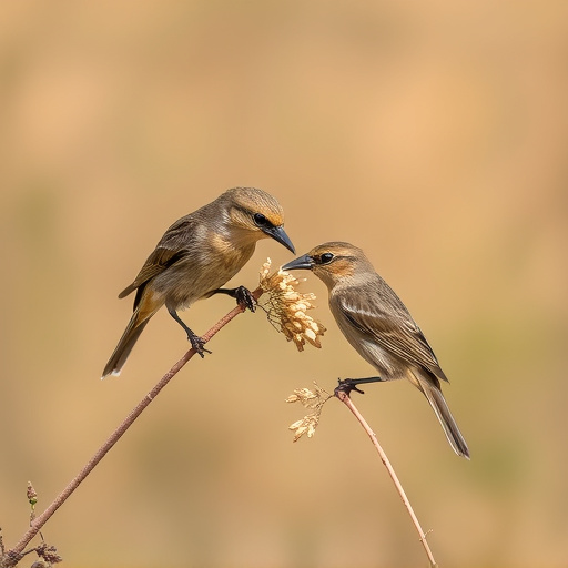 Small birds pecking at niger seeds