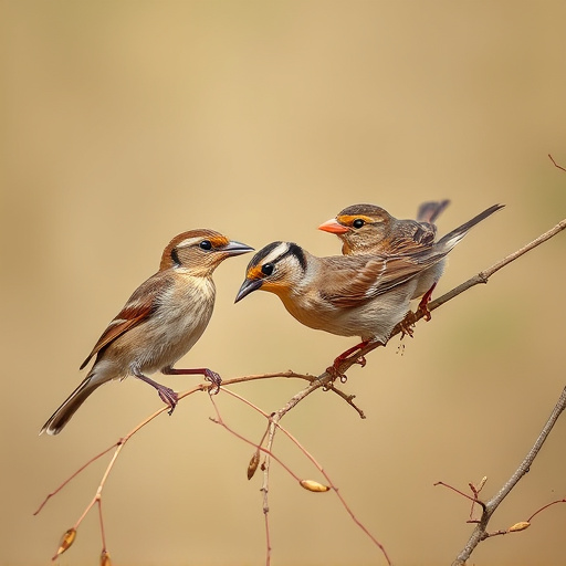 Small birds pecking at niger seeds