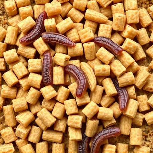 Square suet pellets with dried mealworms