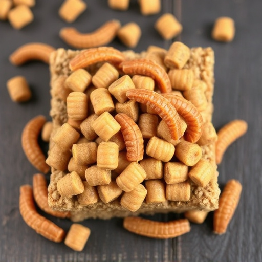 Square suet pellets with dried mealworms