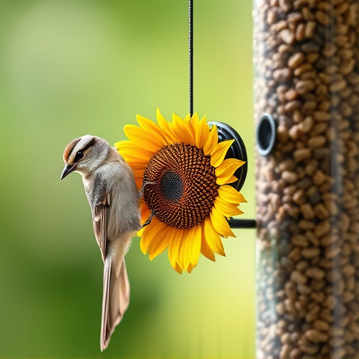Squirrel-proof  feeder with sunflower heart