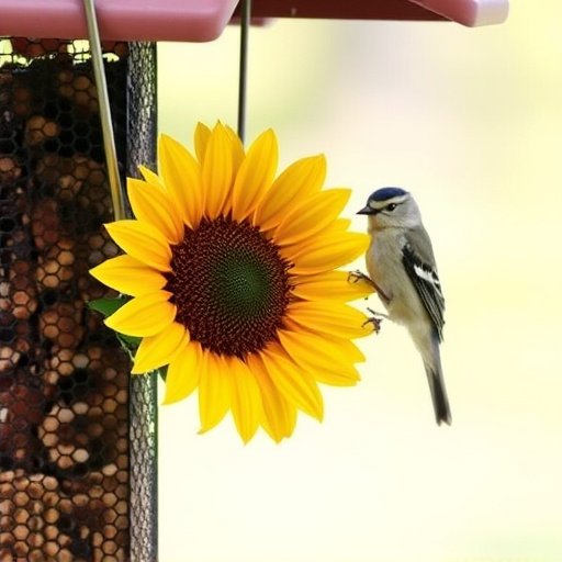 Squirrel-proof  feeder with sunflower heart