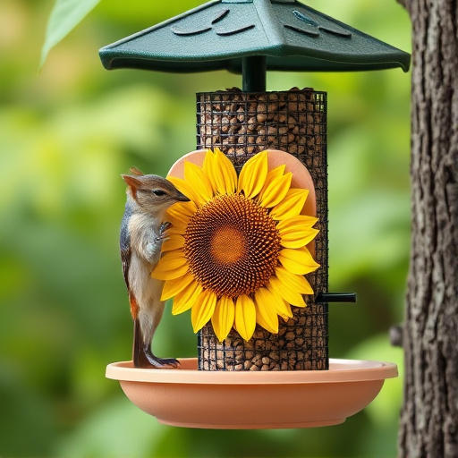 Squirrel-proof feeder with sunflower heart
