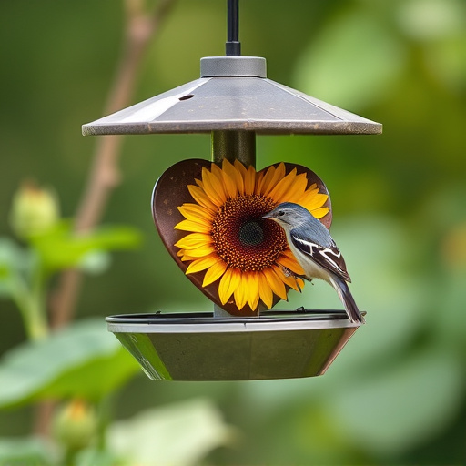 Squirrel-proof feeder with sunflower heart