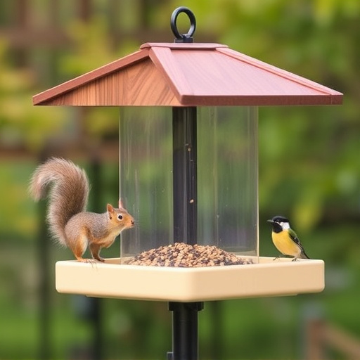 Squirrel-proof platform feeder with roof cover