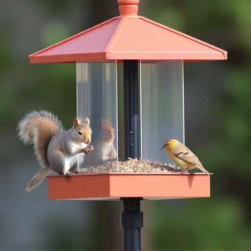 Squirrel-proof platform feeder with roof cover