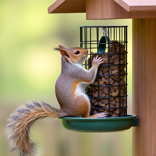 Squirrel trying to access secured feeder