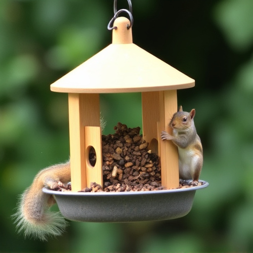 Squirrels kept away by feeder baffle